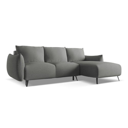 LaMiaSofa hoekbank rechts Genova - chenille stof - olifant - 242x162x86