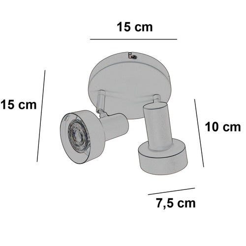 Freelight spot Lunata - 2 lichts - 15  x 15   cm - beige