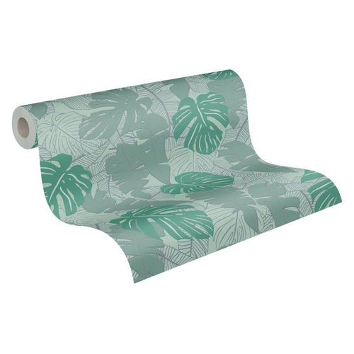 Livingwalls behang palmbomen groen en zilver - 53 cm x 10.05 m - AS-389055 - vtwonen shop