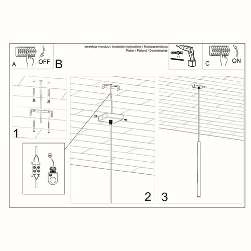 Sollux Lighting Hanglamp PASTELO 1 zwart - 8x8x100cm