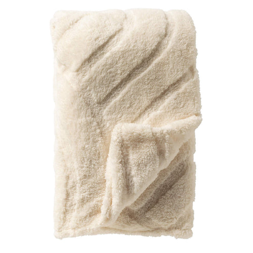 LESLIE - plaid 150x200 cm - 100% gerecycled polyester - Tofu - beige