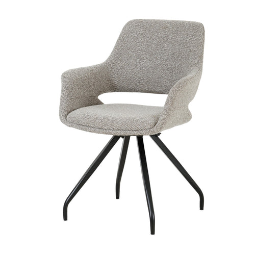 Livingfurn eetkamerstoel Capp - taupe - set van 2 - 61x61x88