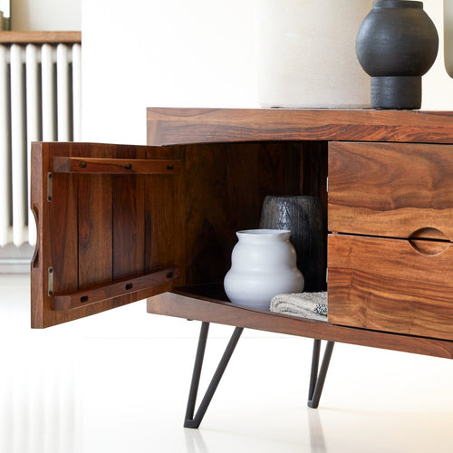 Tikamoon Massief palissander tv-meubel 150 cm - Donkerbruin