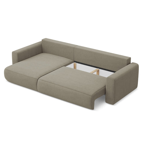 LaMiaSofa hoekbank links Perugia - textuurstof - donkerbeige - 278x149x82