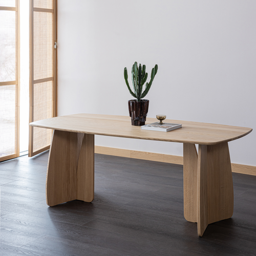 WOOOD eettafel Veere - Massief Eikenhout - Naturel - 180 x 100