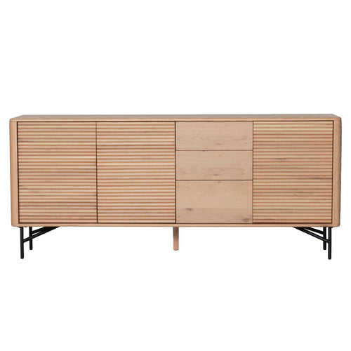 DÉJA Living Dressoir Inès - Eikenhout/Metaal - Naturel - 200x45x86cm - vtwonen shop