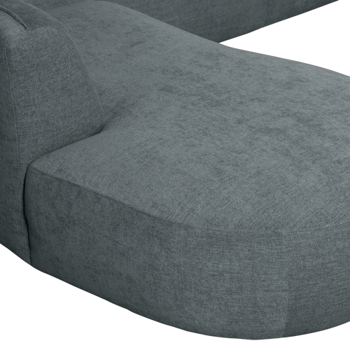 WOOOD bank links Polly - Polyester - Blauw/Groen - 71x353x150/245