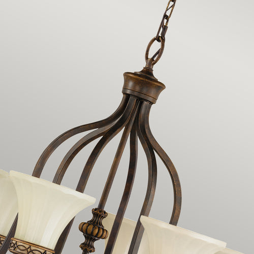 Elstead Drawing Room - 6 Lichts Multi Arm Kroonluchter Walnoot Finish, E27