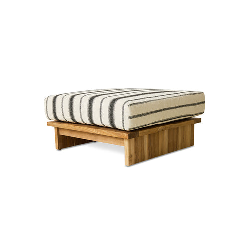 HKLIVING Outdoor hocker – teak – chalkstripe - vtwonen shop