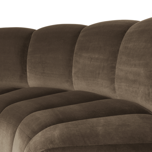 WOOOD eetbank halfronde hoek rugleuning Mojo - Velvet - Taupe - 83x152x73
