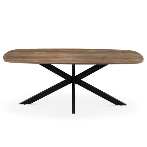 Giga Meubel Eettafel Jaimy - Deens Ovaal Donkerbruin Hout - 200x100x76cm - vtwonen shop