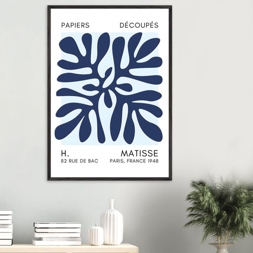 Artfulprints Poster Matisse - Deep ocean navy blue I   - 30x40 cm - Blauw