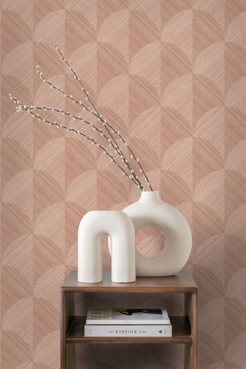 Origin Wallcoverings behang 3D-motief terracotta roze - 53 cm x 10.05 m - 347937