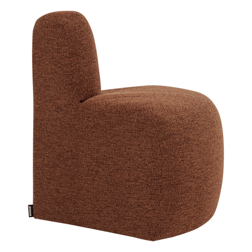 WOOOD eetbank hoek rond rugleuning Mojo Base - Bouclé - R.bruin - 83x76x76