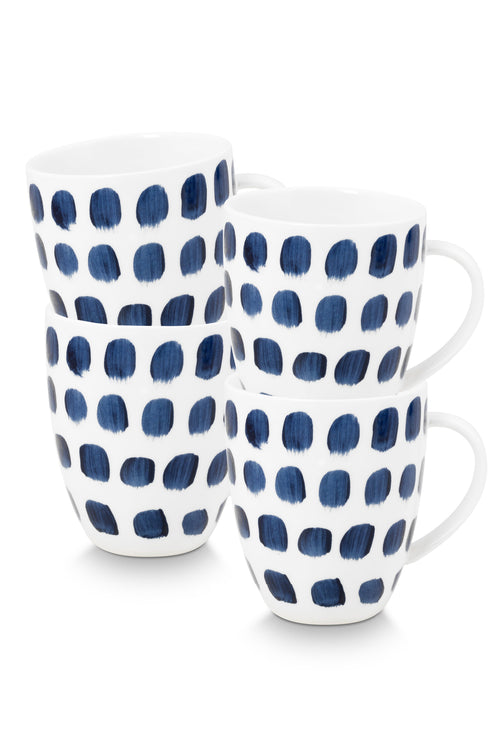 vtwonen - Painted Mok met oor - Serviesset van 4 - 275ml - vtwonen shop
