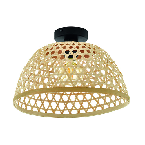 EGLO plafondlamp Claverdon - e27 - ø 37 cm - zwart/hout - vtwonen shop