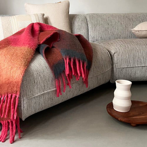 Malagoon plaid Zapotec - zacht roze - 100% recycled