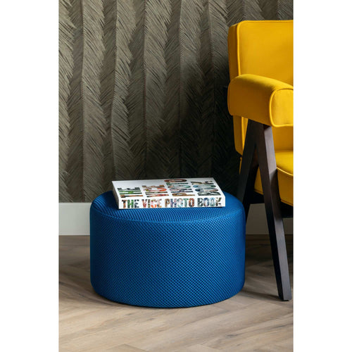 Leitmotiv poef Retro Mesh - blauw - Ø50cm