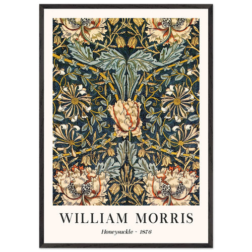 Artfulprints Poster met Lijst William Morris - Honeysuckle 1876   - 70x100 cm - Donkergroen