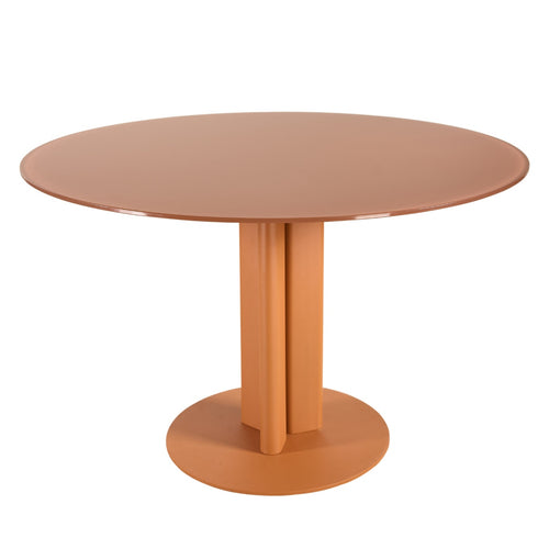 Giga Meubel Eettafel Mino Terra – Rond – Glas en Metaal – Ø120 cm