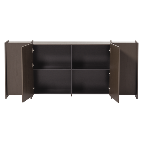 WOOOD dressoir 200 cm Brock - Essen Fineer - Middenbruin - 85x200x44