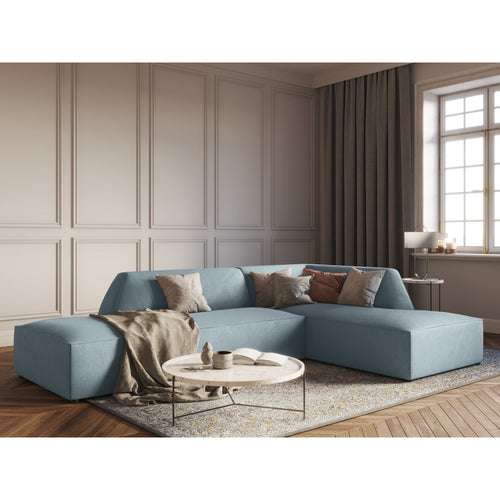 Cosmopolitan Design - Modulaire hoekbank rechts Siena 4-zits, ribfluwelen lichtblauw - 180x273x69cm