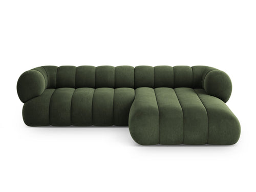 Cosmopolitan Design rechter hoekbank Koge 5-zits, flueel groente - 165x270x70cm
