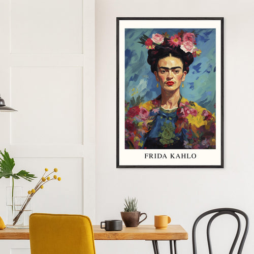 Artfulprints Poster Frida Kahlo - Painted floral portrait   - 50x70 cm - Meerkleurig