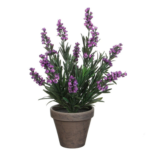 Mica Decorations Lavendel Kunstplant in Bloempot Stan - H33 x Ø20 cm - Paars