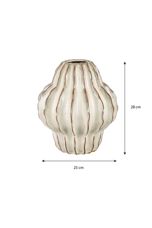 Mica Decorations Altea Vaas - H28 x Ø25 cm - Keramiek - Off White