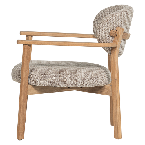 WOOOD fauteuil met houten frame Udar - Polyester - Naturel - 76x68x75