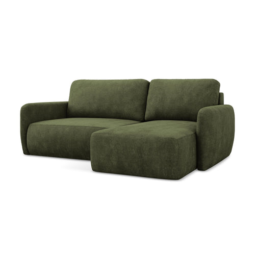 LaMiaSofa hoekbank rechts Corle - chenille stof - olijf - 207x148x86