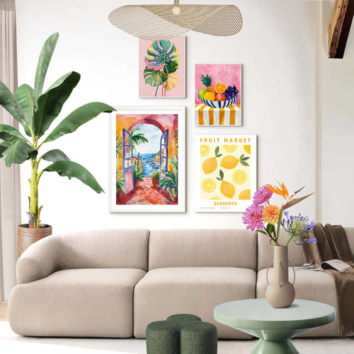 Reinders Zomer in huis schilderijen set -  meerkleurig/multi color - hobbyruimte - 70x50cm