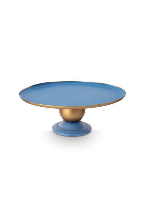 Pip Studio Serveerschaal Rond - Blauw/ Goud - 32x12.5cm
