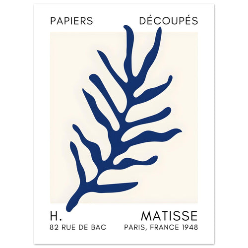 Artfulprints  Matisse – Ocean flora navy blue II   poster 30x40 cm
