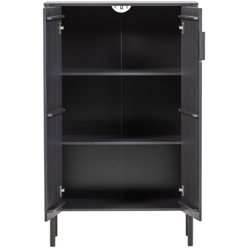 WOOOD kast 2-deurs Gunnar - Grenen - Matzwart - 135x85x39 - vtwonen shop