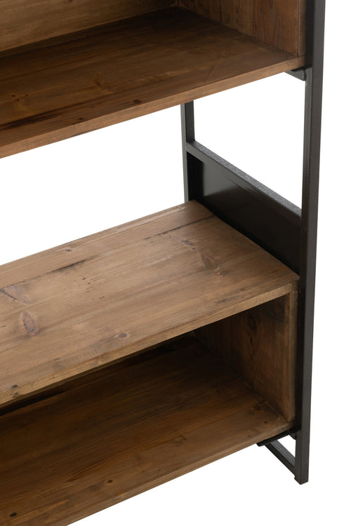 J-Line rek - hout/metaal - zwart/naturel - small