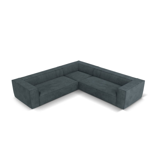 Cosmopolitan Design - Symmetrische hoekbank Turin 5-zits, structurele stof blauw grijs - 280x280x68cm