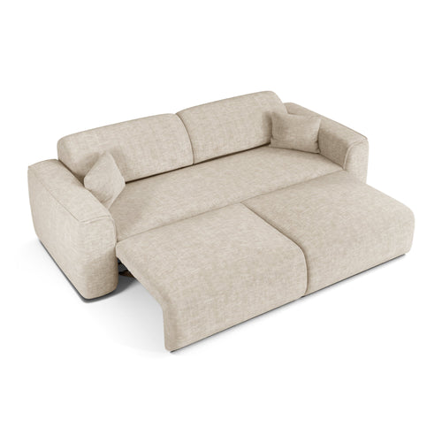 Sia Home - Rechte bank YUMA - Fluweel met structuur - Beige - 240cm - vtwonen shop