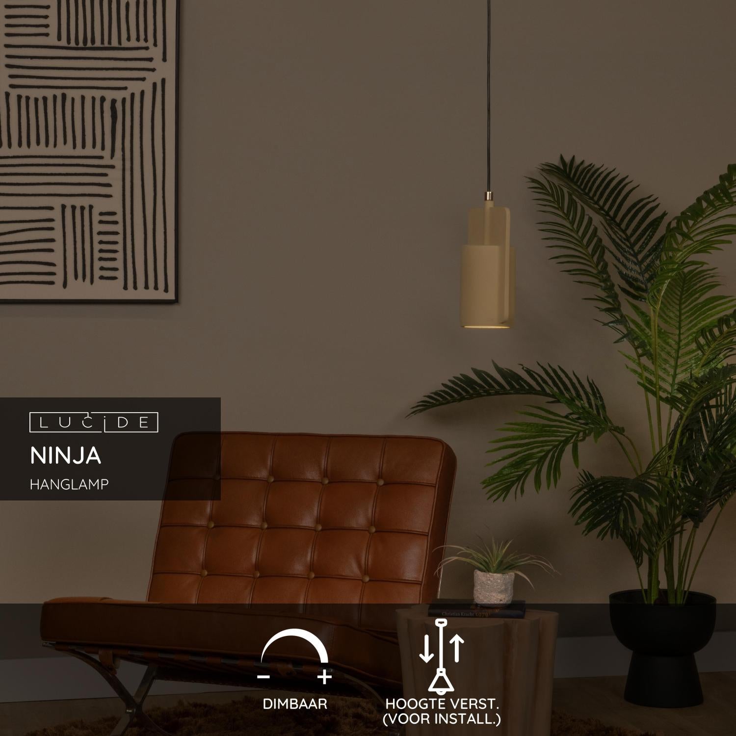 Lucide hanglamp NINJA - 1xE27 - Geel – vtwonen shop
