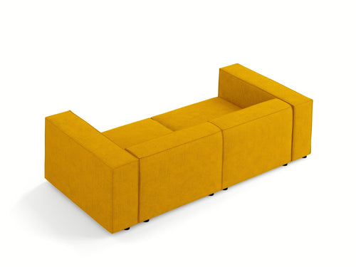 Cosmopolitan Design Bank Arendal 3-zits, chenille met ribbeleffect, mosterd - 102x204x70cm