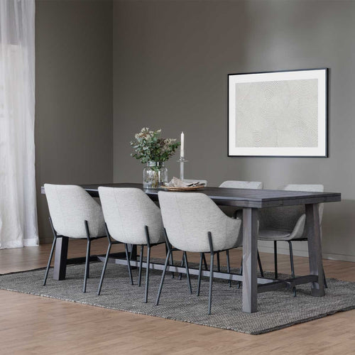 Rowico Home Haley Eetkamerstoel Lichtgrijs - Met Armleuning - Stof - vtwonen shop