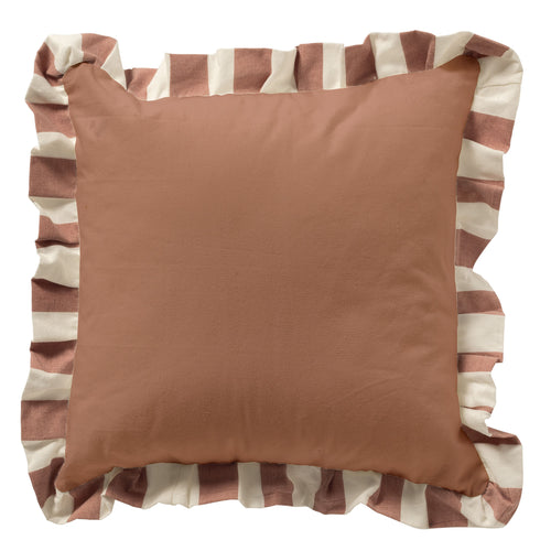 BELLA - sierkussen 45x45 cm - gestreept - ruches - Old Rose - roze