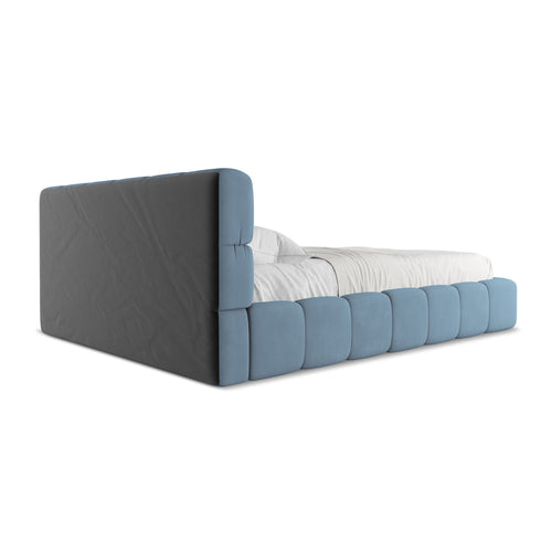 LaMiaSofa Bed met opbergruimte Roma - chenille stof - jeans - 180x228x82