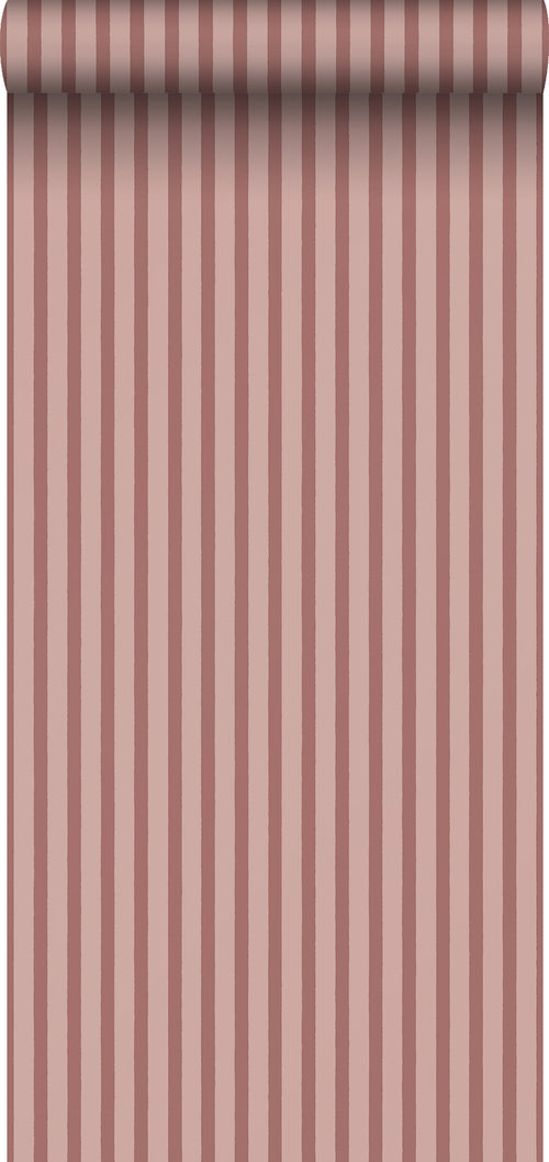 Sanders & Sanders behang geschilderde strepen bordeaux rood en roze - 50 x 900 cm - 935398