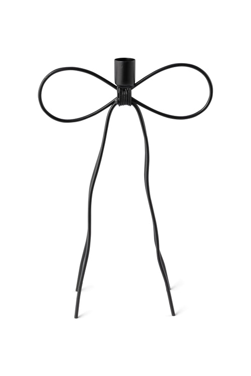 vtwonen - Kandelaars Bow - Metaal - Zwart - 30 cm - Set van 2
