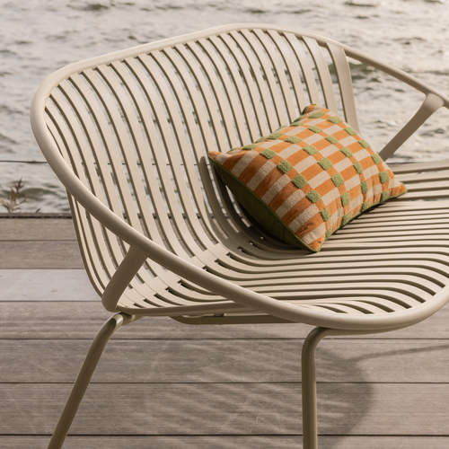 WOOOD bank 2-zits Bruce - Polypropeen/Metaal - Zand - 74x131x74