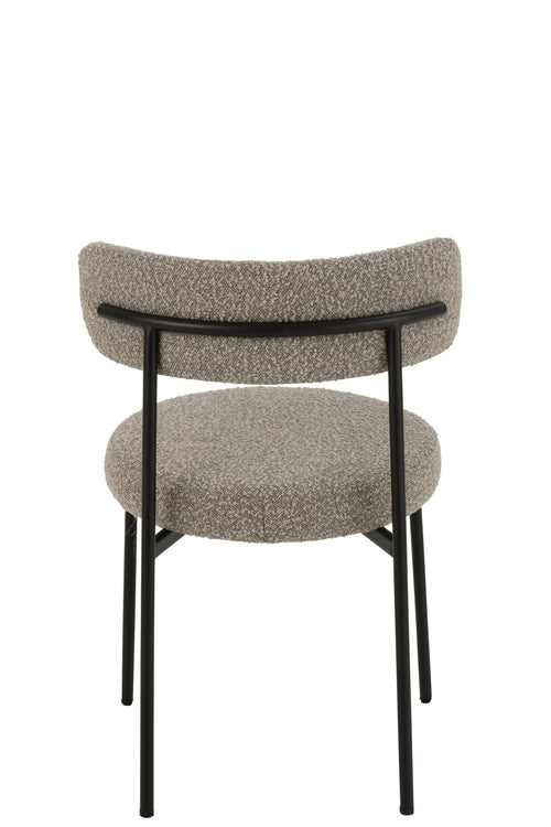 J-Line stoel Bouclé - multiplex/polyester - grijs/zwart