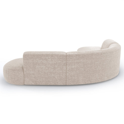 Premium Interiors - Hoekbank WONDER - gewaafd fluweel crème 90cm