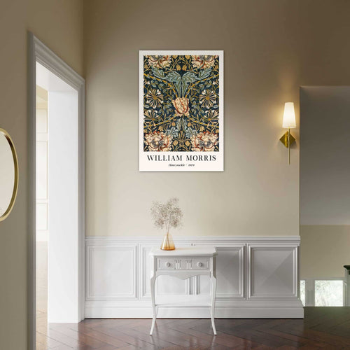 Artfulprints Poster met Lijst William Morris - Honeysuckle 1876   - 30x40 cm - Donkergroen